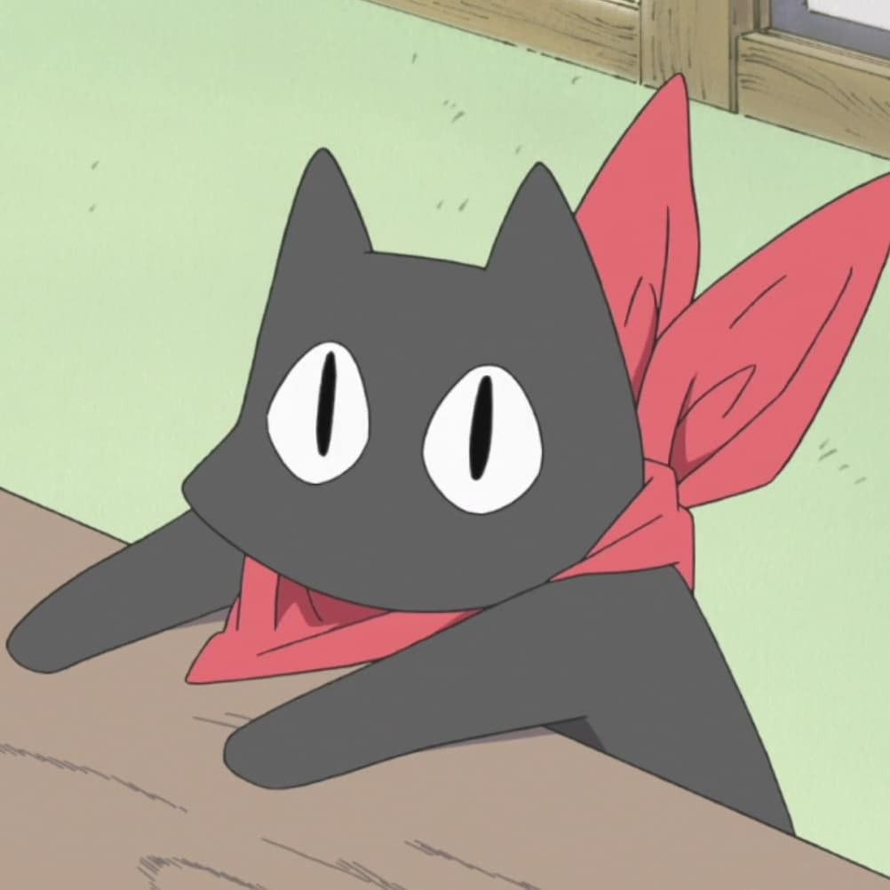 black cat from the show Nichijou